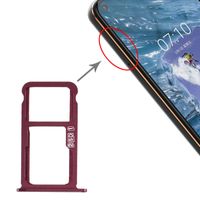 SIM-kaartlade + SIM-kaartlade / Micro SD-kaartlade voor Nokia X7 / 8.1 / 7.1 Plus / TA-1131 (Paarsrood)
