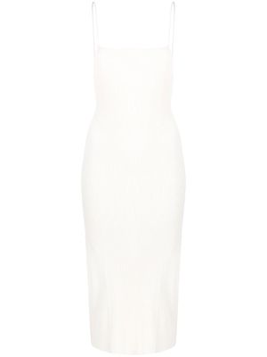 AERON robe-débardeur à design nervuré - Blanc