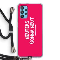 Neuters (roze): Samsung Galaxy A32 4G Transparant Hoesje met koord