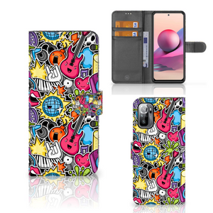 Xiaomi Redmi Note 10/10T 5G | Poco M3 Pro Wallet Case met Pasjes Punk Rock