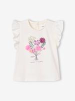 T-shirt met bloemen in reliëf baby vanille