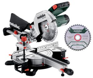 Metabo Afkortzaag KGS 216 M SET met trekfunctie | nieuwste model + extra zaagblad - 613216900