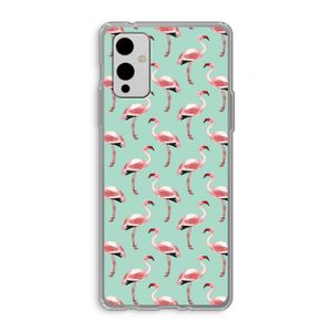 Flamingoprint groen: OnePlus 9 Transparant Hoesje