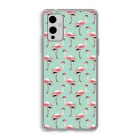 Flamingoprint groen: OnePlus 9 Transparant Hoesje