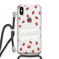 Don't forget to have a great day: iPhone X Transparant Hoesje met koord