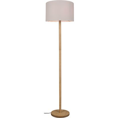 LED Vloerlamp - Trion Kiblon - E27 Fitting - Rond - Mat Bruin - Hout