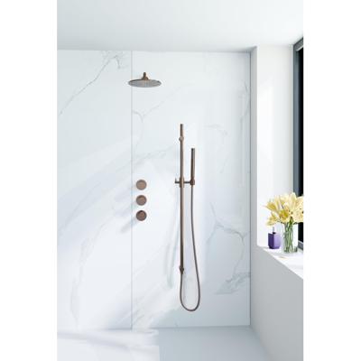 Fortifura Nebbio Regendoucheset - inbouwkraan - inbouwdeel - glijstang - doucheslang metaal - staaf handdouche - 35cm wandarm - ronde hoofddouche - geborsteld koper PVD (koper) SW1183069 SW1111533 SW970048 SW970046 SW970043 SW1