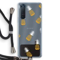 Ananasjes: Sony Xperia 5 II Transparant Hoesje met koord