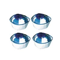 Matrozen hoedje / matrozenpetjes - 4x stuks - wit/blauw - D58 cm - volwassenen