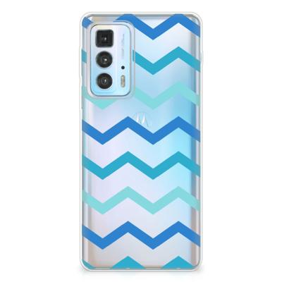 Motorola Edge 20 Pro | TPU bumper | Zigzag Blauw