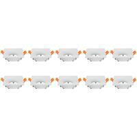 GU10 Inbouwspot Vierkant Wit Aluminium - 10-Pack - 85mm