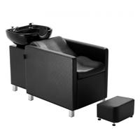 VEVOR Shampoo Backwash-stoel, 300 kg salon- en spa-haarwasstation, Backwash Kapper Shampookom en stoel, Beauty Spa Massage Kappersuitrusting met keramische kom en brede voetsteun