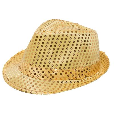 Partychimp Hoed Met Led-licht Spangles Polyester Goud One-size