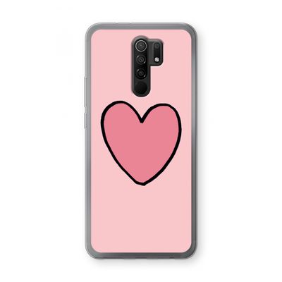 Hartje: Xiaomi Redmi 9 Transparant Hoesje