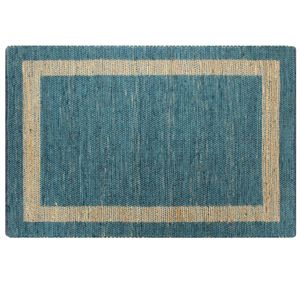 VidaXL Vloerkleed handgemaakt 160x230 cm jute blauw