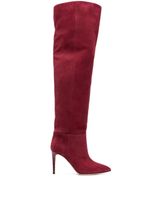 Paris Texas cuissardes Stiletto 100 mm en daim - Rouge - thumbnail