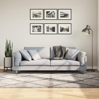 VidaXL Vloerkleed pamplona shaggy hoogpolig 160x230 cm beige antraciet