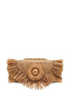 Oscar de la Renta Raffia Fringe TRO bag - Marron