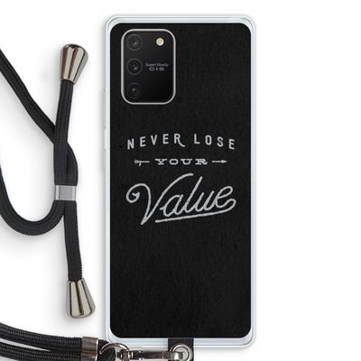 Never lose your value: Samsung Galaxy S10 Lite Transparant Hoesje met koord