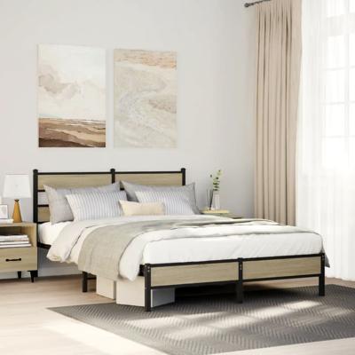 Bedframe zonder matras hout sonoma eikenkleurig 140x190 cm