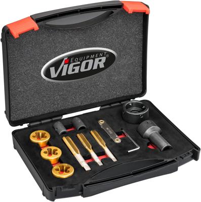 VIGOR Thread cutter set for wheel bolts