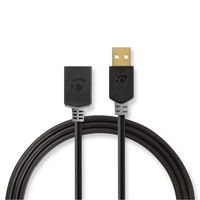 Nedis CCBW60010AT30 USB-kabel 2.0 USB-A male naar A female 480 Mbps 3m - thumbnail