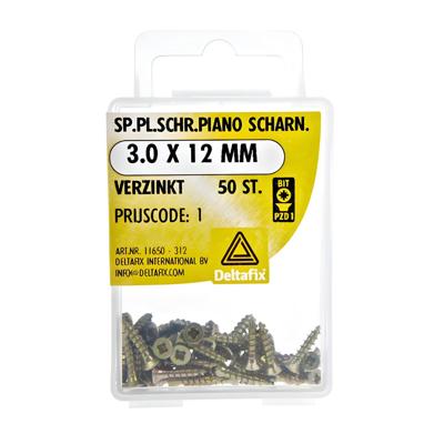 Spaanpl.schr. piano 3.0x12mm 50st - Deltafix