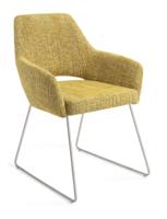 Jesper Home Eetkamerstoel 'Yanai' Slide Steel, kleur Lemon Lines