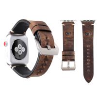 Voor Apple Watch Series 3 & 2 & 1 38mm eenvoudige mode koeienhuid grote ogen patroon horlogebandje (koffie) Voor Apple Watch Series 3 & 2 & 1 38mm eenvoudige mode koeienhuid grote ogen patroon horlogebandje (koffie)