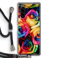 Neon bloemen: Sony Xperia 5 Transparant Hoesje met koord