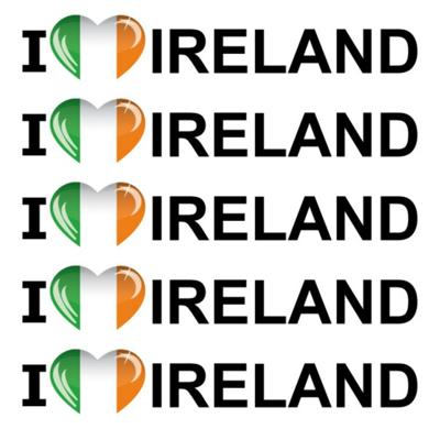 Sticker - 10x - I love Ireland - 19 x 4 cm - Ierland - landenthema