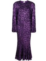 ROTATE BIRGER CHRISTENSEN robe longue brodée de sequins - Violet - thumbnail