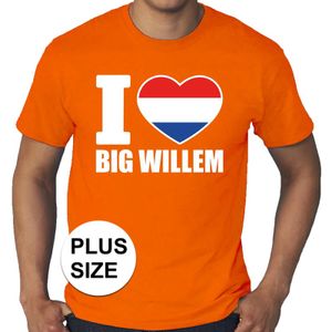 Oranje I love Big Willem grote maten shirt heren