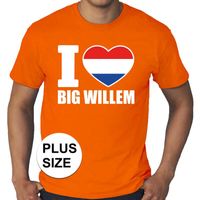 Oranje I love Big Willem grote maten shirt heren - thumbnail