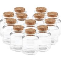 Klein flesje - 12x - 5 x 6 cm - transparant - glas - potje - DIY - bedankjes - bewaarpotjes
