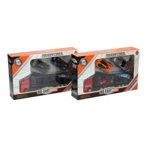Die-cast Transporter met 4 metalen auto&apos;s