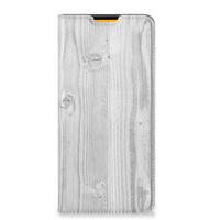 Samsung Galaxy M52 Book Wallet Case White Wood