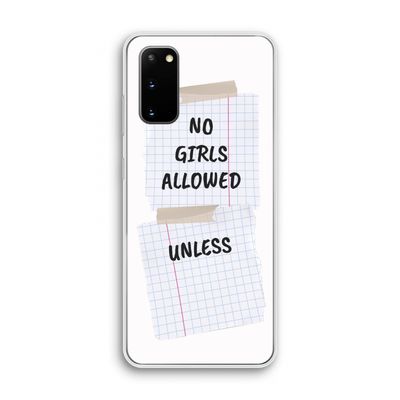 No Girls Allowed Unless: Samsung Galaxy S20 Transparant Hoesje