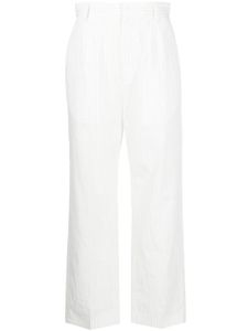 MM6 Maison Margiela pantalon court à fines rayures - Blanc