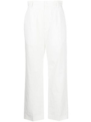 MM6 Maison Margiela pantalon court à fines rayures - Blanc