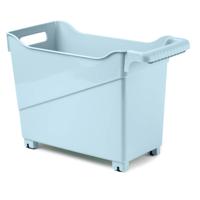Plasticforte opberg Trolley Container - ijsblauw - op wieltjes - L38 x B18 x H26 cm - kunststof - Opberg trolley - thumbnail