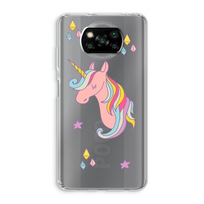 Roze eenhoorn: Xiaomi Poco X3 Pro Transparant Hoesje