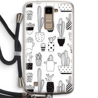 Cactusmotief: LG K10 (2016) Transparant Hoesje met koord