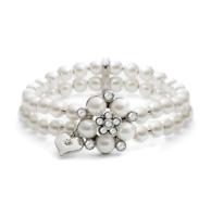 Luxury Vintage 50s Audrey Pearl Strass Stretch Armband