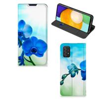 Samsung Galaxy A03s Smart Cover Orchidee Blauw - Cadeau voor je Moeder Samsung Galaxy A03s Smart Cover Orchidee Blauw - Cadeau voor je Moeder