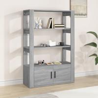 Dressoir 80x30x119,5 cm bewerkt hout grijs sonoma eikenkleurig