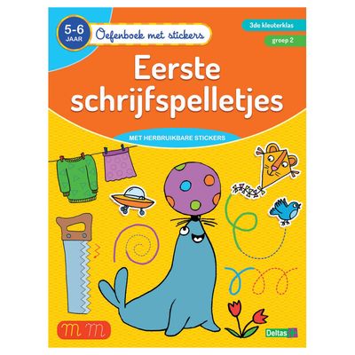 Deltas Oefenboek met stickers - eerste schrijfspelletjes (5-6 jaar)