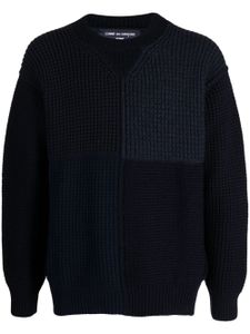 Comme des Garçons Homme pull en maille épaisse à design patchwork - Bleu