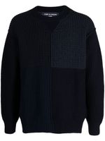 Comme des Garçons Homme pull en maille épaisse à design patchwork - Bleu