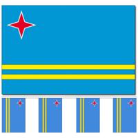 Aruba versiering/feestartikelen set - vlag 90 x 150 cm - vlaggenlijn van 300 cm - landen - thumbnail